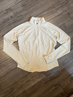 GUC Old Navy Studio Smooth Womens Full-Zip Jacket - Cream Large Tall